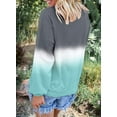 thumbnail image 3 of Women Long Sleeve Sweatshirt Colorblock Tie Dye Printed Pullover Tops, 3 of 6