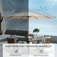 thumbnail image 4 of Grand Patio 12ft Round Tilting Patio Umbrella, Beige Faux-Wood Grain, Adjustable Height, Patio Umbrellas 12in, 4 of 8