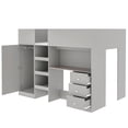 thumbnail image 6 of Euroco Wood Full Size Loft Bed with Wardrobe and Desk, 3 Drawers and Shelves for Kids Teens, Gray, 6 of 13