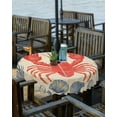thumbnail image 2 of Fsddascl Lobster Coastal Outdoor Tablecloth - 54 Inch Round Dining Table Cover, Summer Beach Coral Shell Nautical Vintage Waterproof Outdoor Table Cloth with Umbrella Hole & Zipper for Picnic/Patio, 2 of 7
