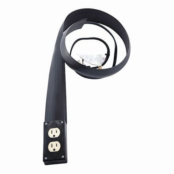 Flexiduct Covered Ext Cord,12ft, 10ft Covered,Blk 10' EF3