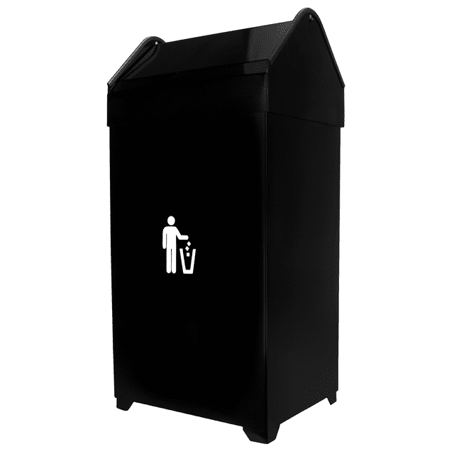 Bote de Basura Jofel con Tapa de Balancin Negro 37.5L Lámina Galvanizada Calibre 20