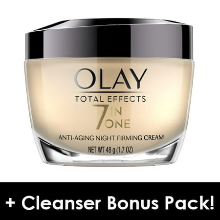 Facial Filling - Olay Total Effects Anti-Aging Night Firming Cream, Face Moisturizer 1.7 fl oz + Daily Facial Dry Cleansing Cloths, 7 ct