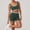 Green(Sports Bra+Shorts), variant on Women 2 Piece Contrast Trim Workout Set, Double Strap Square Neck Padded Sports Bra & High Waist Butt Lifting Biker Shorts, Summer Yoga Gym Activewear Outfit
