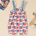 thumbnail image 5 of Zanarzt Little Girls Fourth Of July Outfit Toddler Baby 4th of July Outfit Girl Boy American Flag Overall Shorts Suspender Jumpsuit with Pocket Red,3-6 Months, 5 of 7
