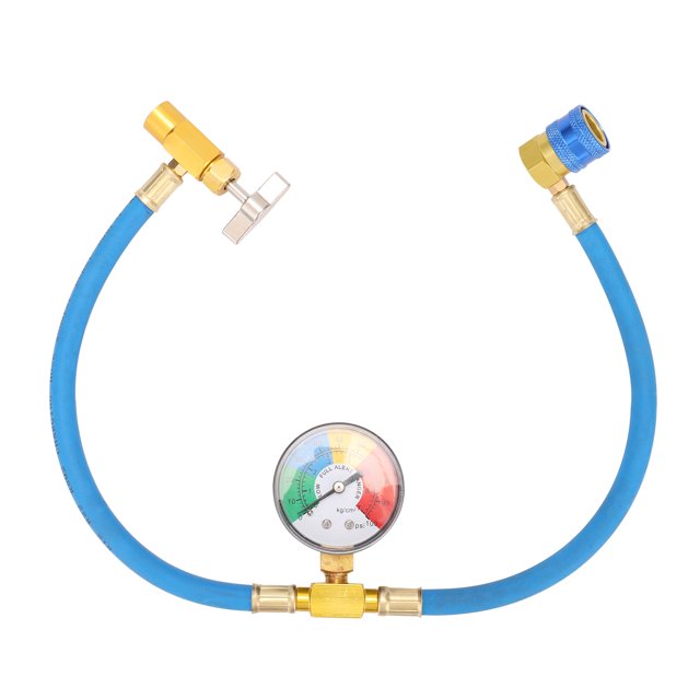 Amdohai Compteur de Réfrigérant pour Voiture Auto Climatisation R134A avec Tube de Recharge de Fluorure
