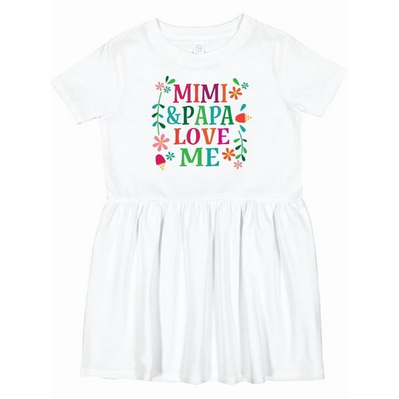 Inktastic Mimi and Papa Love Me Girls Toddler Dress