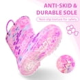 thumbnail image 2 of MODEBYME Girls Light Up Rain Boots Toddler Kids Waterproof Glitter Boots with Easy on Handles, Pink, Size 9, 2 of 7