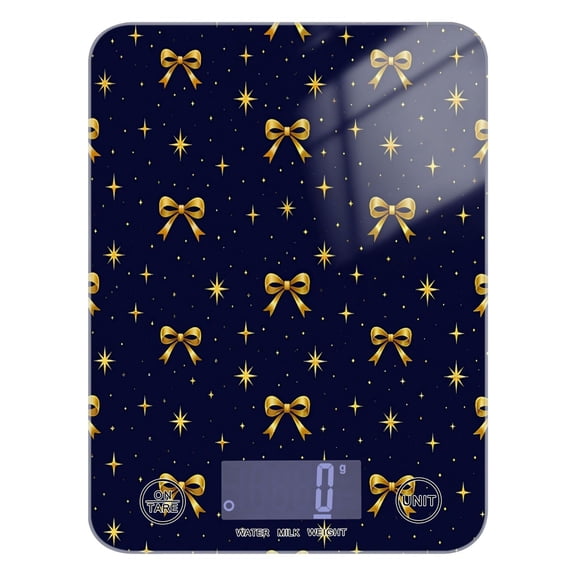 Kitchen Scale Digital Food Scale 5000g Max Capacity Battery Operated (Batteries Not Included) Golden Bowknots Pattern