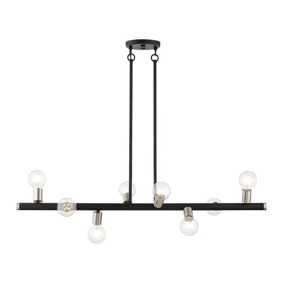 Livex Lighting - Bannister - 8 Light Large Linear Chandelier In Modern