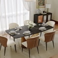 thumbnail image 2 of POVISON Modern Dining Chair Wingback Side Chair (Set of 4), PU Leather Upholstery,Carbon Steel Legs, Brown, Fully Assemble, 2 of 13