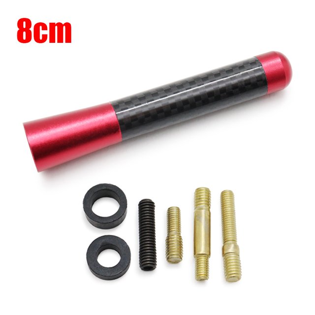 1PC Coche Antena De Techo Mejorada Señal FM/AM Fibra De Carbono Tornillo Metal 3,5 Cm 8 12 Corto Stubby Mástil Radio Accesorios Aéreos Estilo