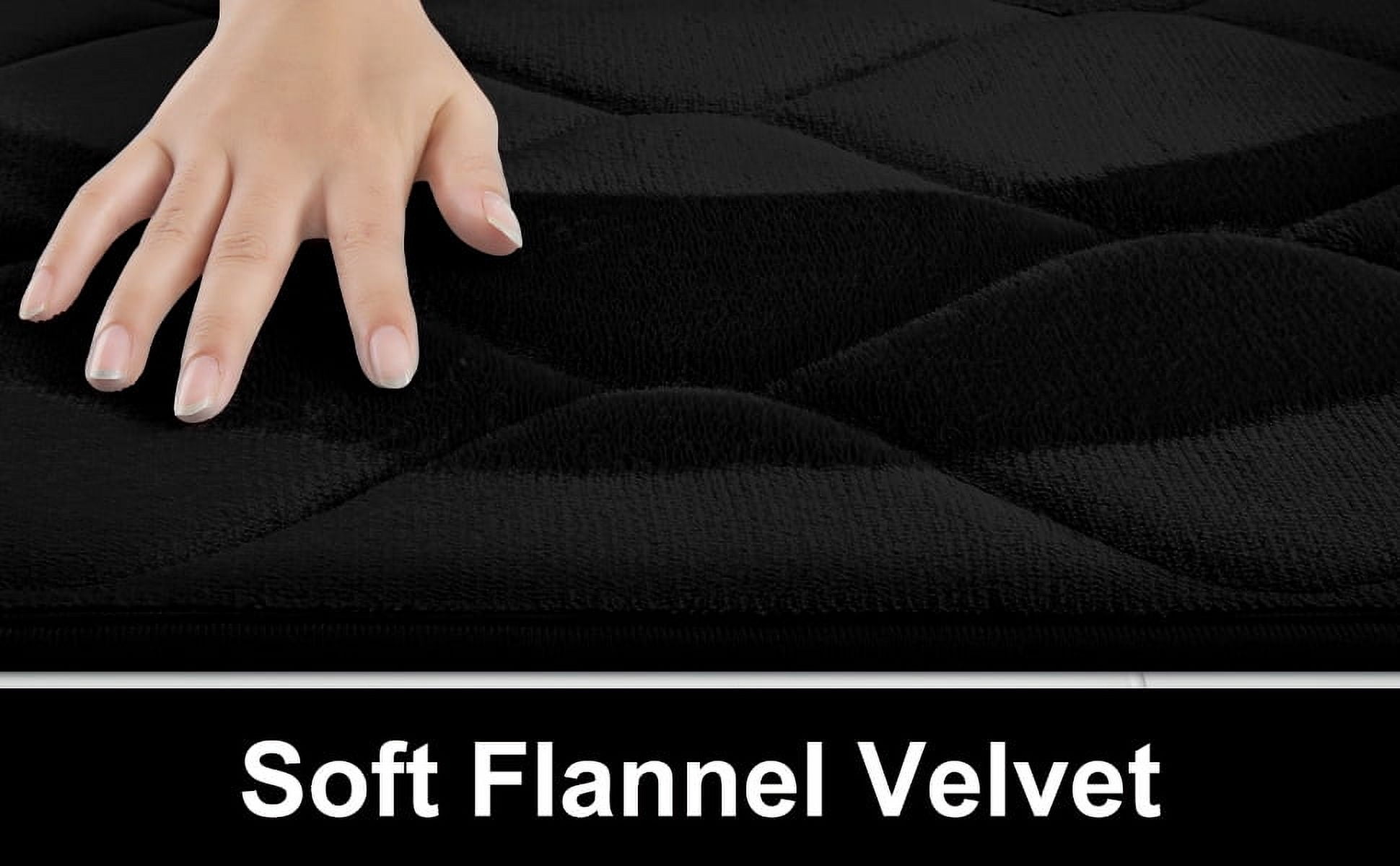 Yafa Home Fashion 1pc:24" X 35" Bath Rug, Memory Foam; Machine Washable, Water Absorbent & Non-Slip Bathmats(Black)