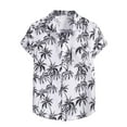thumbnail image 2 of Mens Shirts Short Sleeve Hawaiian Ethnic Casual Printing T-shirt White XL, 2 of 6