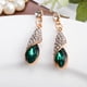 thumbnail image 2 of Pendientes largos con borlas de cristal de gota de agua, accesorios, verde, 2 of 4