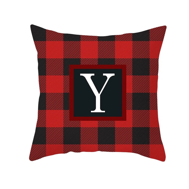 Xihbxyly Ofertas del día Liquidación Almohada navideña con muñeco sin rostro, gnomo enano, duende, enrejado, Navidad, copo de nieve, melocotón, funda de almohada estampada para sofá