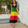 thumbnail image 4 of Robe Sans Manches Drapeau Rasta Vert Jaune et Rouge Robes de Plage Vêtements pour Femmes, 4 of 4