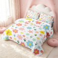 thumbnail image 3 of Erosebridal Kawaii Flower Twin Quilt Set, Groovy Floral Twin Coverlet Set, Polka Dots Reversible, Pastel Mix, 2pcs (1 Bedspread and 1 Pillowcase), 3 of 7