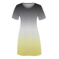 thumbnail image 4 of Ersazi Robe pour Femmes 2023 Mode pour Femmes Col Rond Chandail à Enfiler avec Manches Courtes Imprimées Décontractée Ample Longueur Genou en Liquidation Bleu G, 4 of 4