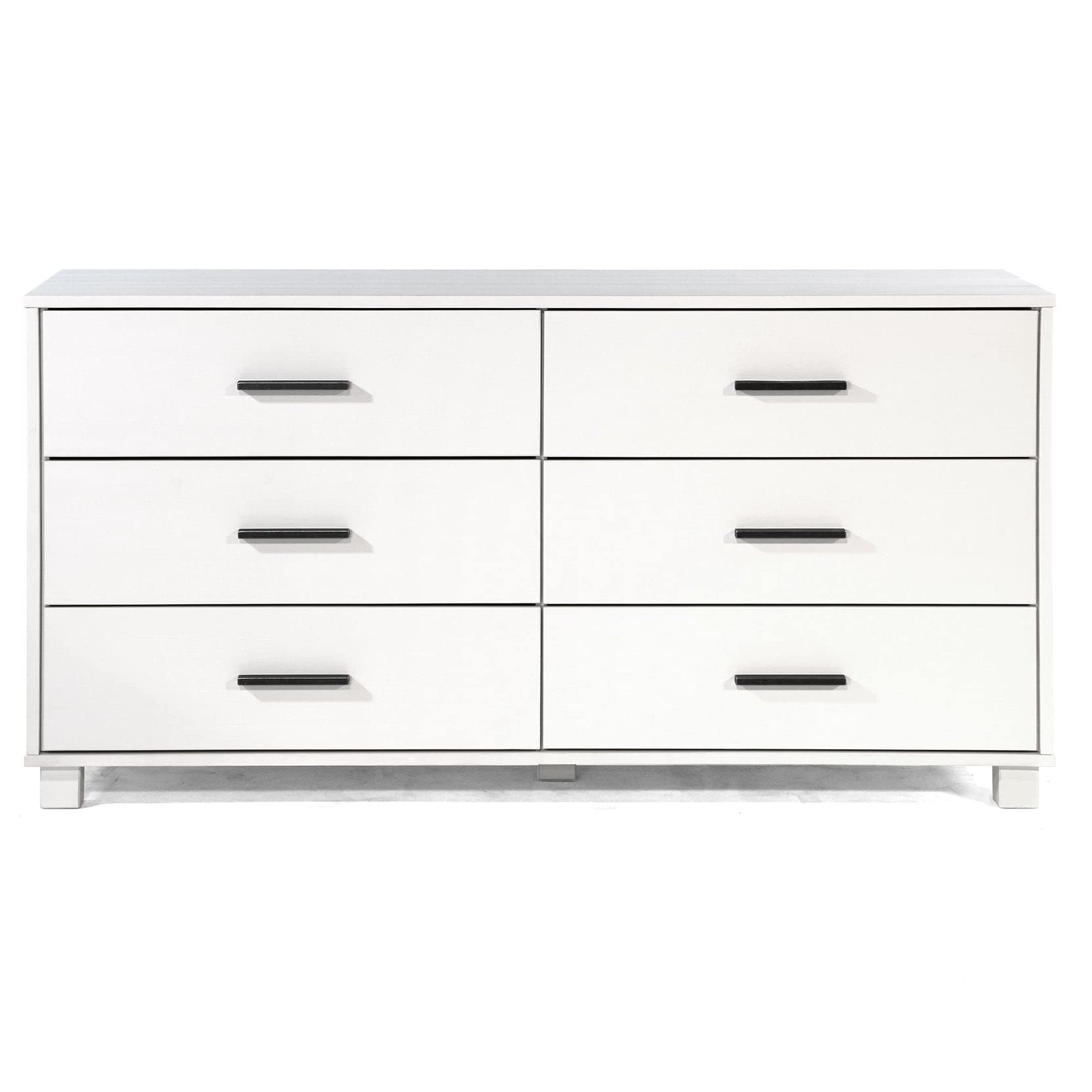 Grain Wood Furniture Loft 6-Drawer Dresser, Solid Wood with Brushed White Finish