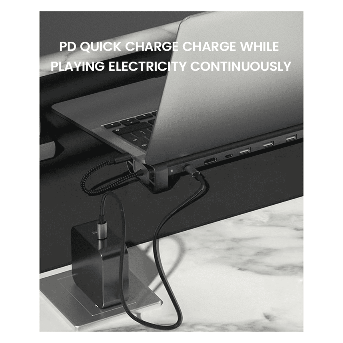 10-In-1 USB C Hub Multi-Port Splitter Adapter USB TYPE-C to 3.0USB PD100W Docking Station Laptop Stand