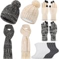 thumbnail image 1 of Gorro cálido para invierno, bufanda, guantes y calcetines, conjunto 3 en 1 para adultos, 1 of 7