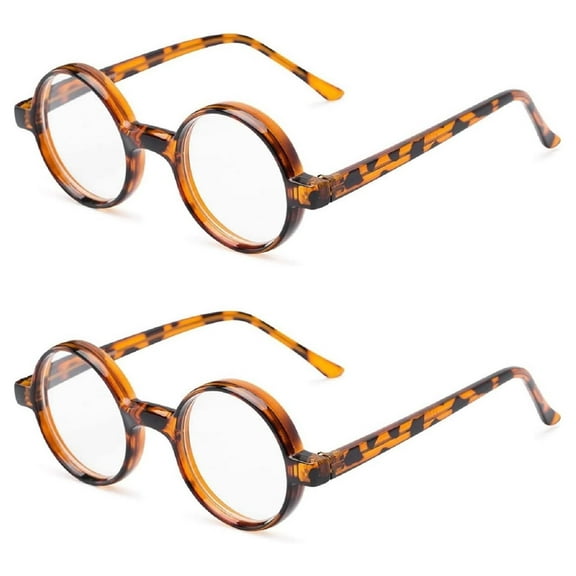 The Wizard, Nerd Style Round Reading Glasses, Totally Round Readers, Black and Brown Tortoise 2.75 2 Brown Tortoise