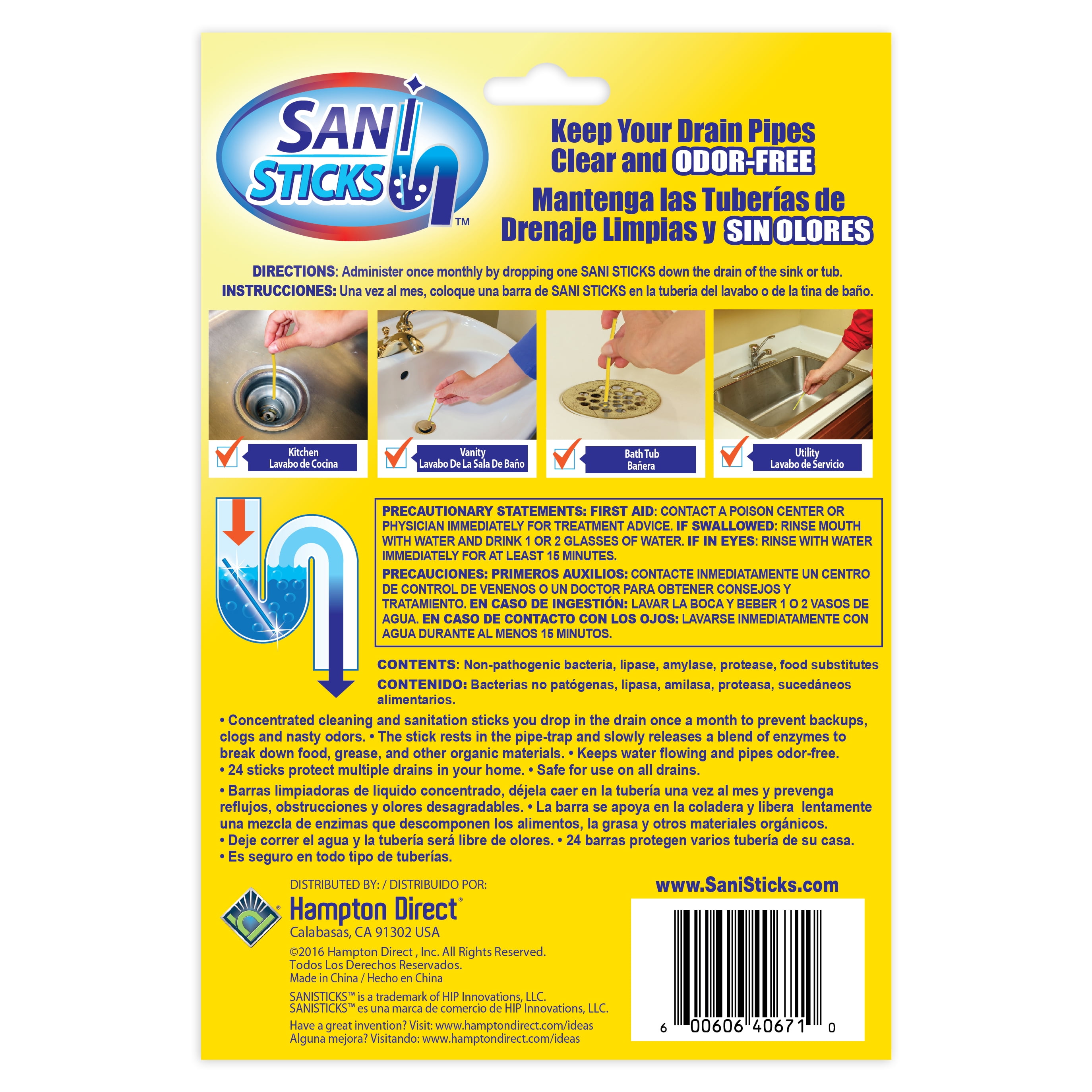36 Pièces Drain Cleaning Sticks Sani Sticks Bâton de Nettoyage Nettoyant  D'enzyme Drain Tige de