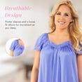 thumbnail image 2 of Exquisite Form Nylon Tricot Flutter Sleeve Short Knee Length Nightgown 30109, 2 of 5