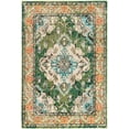 thumbnail image 3 of SAFAVIEH Area Rug 5'1"x7'7" - Monaco Collection - Traditional Design, Forest Green & Light Blue, Ideal for Living Room, Bedroom, Dining Space, 3 of 10