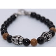 thumbnail image 2 of Stainless Steel Bracelet with Black and Jasper Beads, 2 of 3