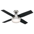 thumbnail image 1 of Hunter Dempsey 44" Plafond Fan avec Lumière LED et Télécommande, Nickel Brossé, 1 of 8