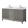 thumbnail image 5 of Vanity Art 60" Bathroom Vanity with Sinks and Engineered Marble Top, Freestanding Storage Cabinet with 2 Drawers, 2 Shelves and 1 Flip Down Tray, 5 of 10
