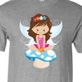 thumbnail image 4 of Inktastic Cute Fairy, Brown Hair, Fairy Sitting On Mushroom T-Shirt, 4 of 5