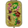 thumbnail image 1 of ZHU YU CHUN 1PC Vintage Peacock with Head Up Pattern Cosmetic Makeup Pocket Purse Magnification Jewel Mirror （Rectangle）, 1 of 2