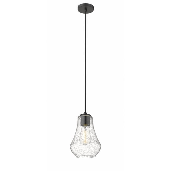 490-1P-BK-G574-7-LED-Innovations Lighting-Fairfield - 1 Light Mini Pendant In Industrial Style-10.5 Inches Tall and 7 Inches Wide Matte Black Seedy