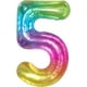thumbnail image 1 of Birthday Number Balloon 40Inch Large Number Balloons, Rainbow Number 4 Balloon for Birthday Decorations (Number 4 ), 1 of 4
