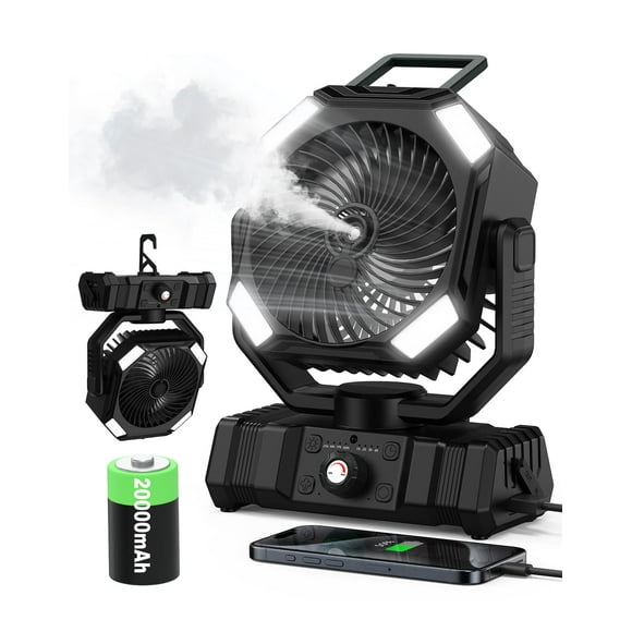 Ventilador con Nebulizador Portátil OUWANCH 20000mAh con Tanque de 300ml y LED