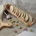 Forest Decor Fruit Serving Olive Wood Bread Bowl, Wooden Dough Bowl