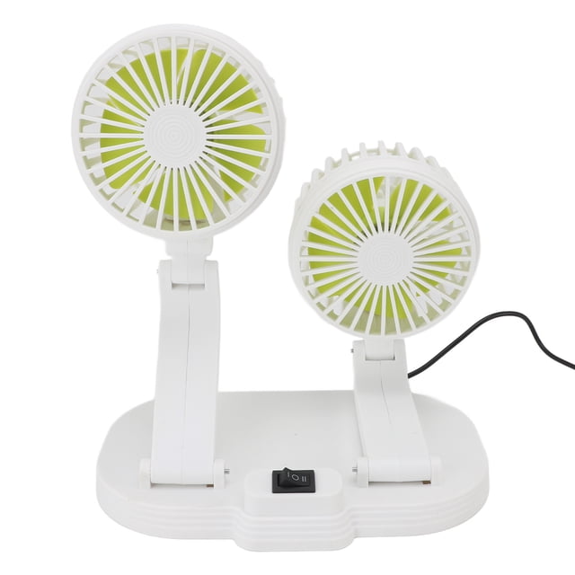 Car Cooling Fan, Quiet Car Fan Dual Heads 10W for RV White