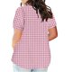 thumbnail image 2 of Camisetas Casuales de las Mujeres Largo Casual Impreso Cuello Redondo Suelto Top, Camiseta de Verano de Manga Corta, 2 of 5