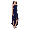 thumbnail image 3 of XSCAPE Womens Navy Square Neck Full-Length Formal Hi-Lo Dress 12, 3 of 5