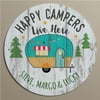 Happy Campers Live Here Personalized Tin Sign