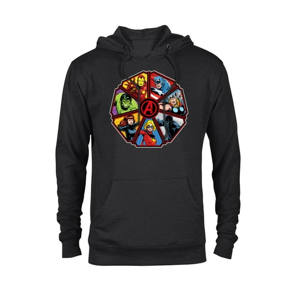 Marvel Avengers 60th Anniversary Classic Comic Hero Shield- Pullover Hoodie for Adults - Customized-Black