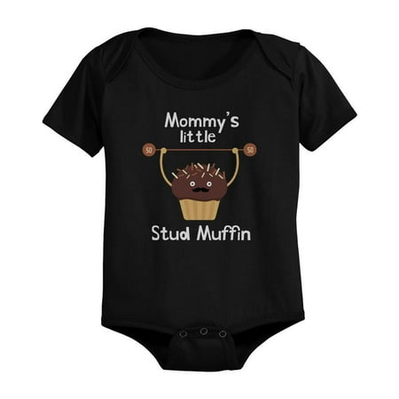 

Mommy s Stud Muffin Baby Bodysuit Cute Infant Black Onesie Gift for Baby Shower