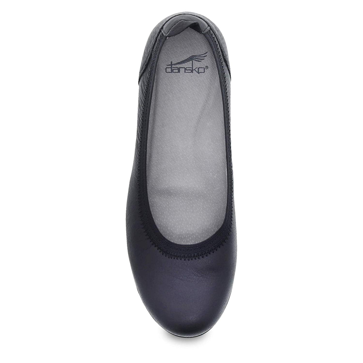Dansko Womens Kristen Milled Newbuck Closed Toe Ballet Flats