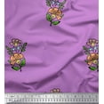 thumbnail image 1 of Soimoi Georgette Viscose Fabric Leaves & Floral Block Printed Fabric 1 Yard 42 Inch Wide, 1 of 3