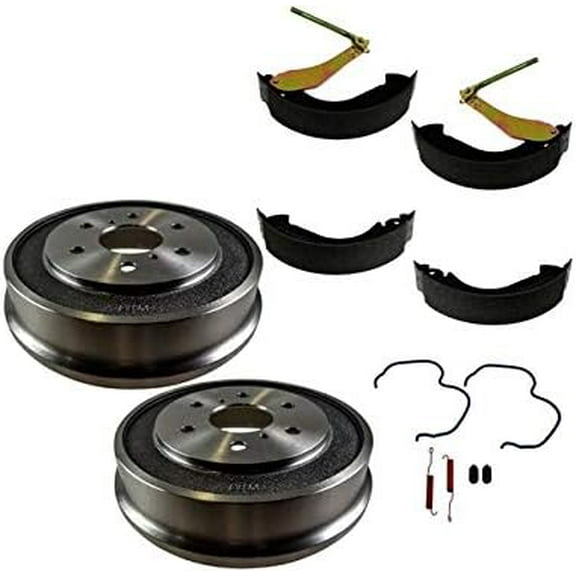Rear Brake Drum and Brake Shoe 4 Piece Kit - Compatible with 2005-2008 Chevy Silverado 1500
