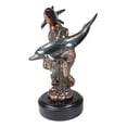 thumbnail image 4 of Marine 2 Black Dolphins Swimming by Coral Reef Electroplated Bronze Figurine, 4 of 7