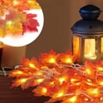 thumbnail image 3 of Viworld 1 Pack Thanksgiving Lights Fall Garland 10FT 20LED Fall Maple Leaves String Lights Battery Operated, Autumn Garland Lights for Home Party Fireplace Indoor Outdoor Decor, 3 of 8